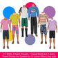 ZTWEDEN 32Pcs Doll Clothes and Accessories for 12 Inch Boy Dolls Include 20 Different Wear Clothes Shirt Jeans Beach Shorts 4 Pairs of Shoes, Glasses