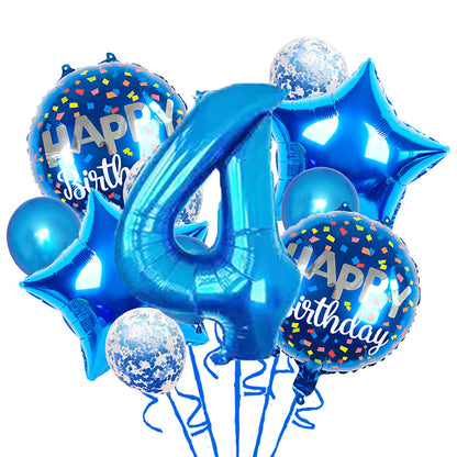 Balloons, 11 pcs Foil Balloons 4 year old for 4st Birthday Party Supplies Decoration? Confetti Balloon Kids Party Balloons Birthday Party Supplies 4