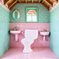 White Toilet Dollhouse Miniature Furniture Vintage Bathroom Model Toilet Pretend Dollhouse Accessories