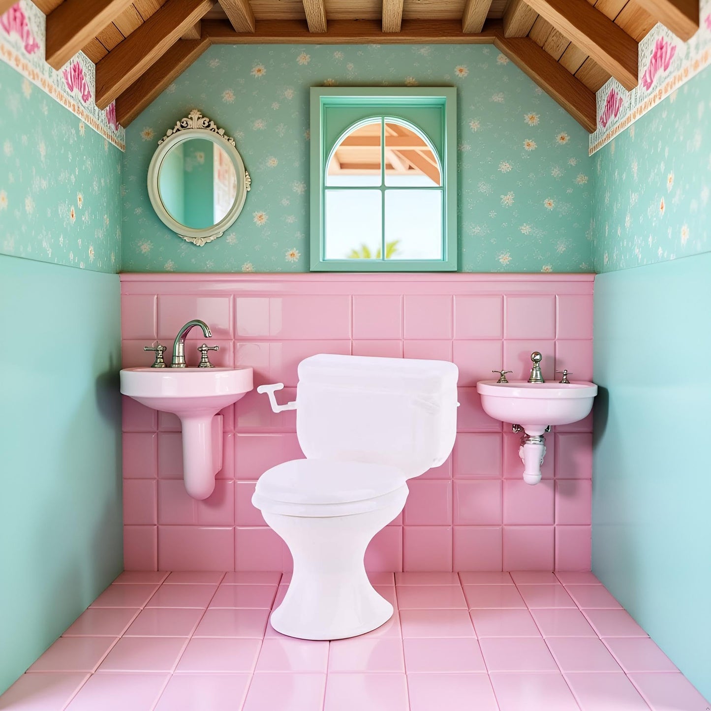 White Toilet Dollhouse Miniature Furniture Vintage Bathroom Model Toilet Pretend Dollhouse Accessories