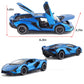 Lambo Toy Car Sian FKP3 Die-Cast Car Model with Lights and Sound Pull Back Toy Car for Boys Age 3 4 5 6 + Year Old (Blue)