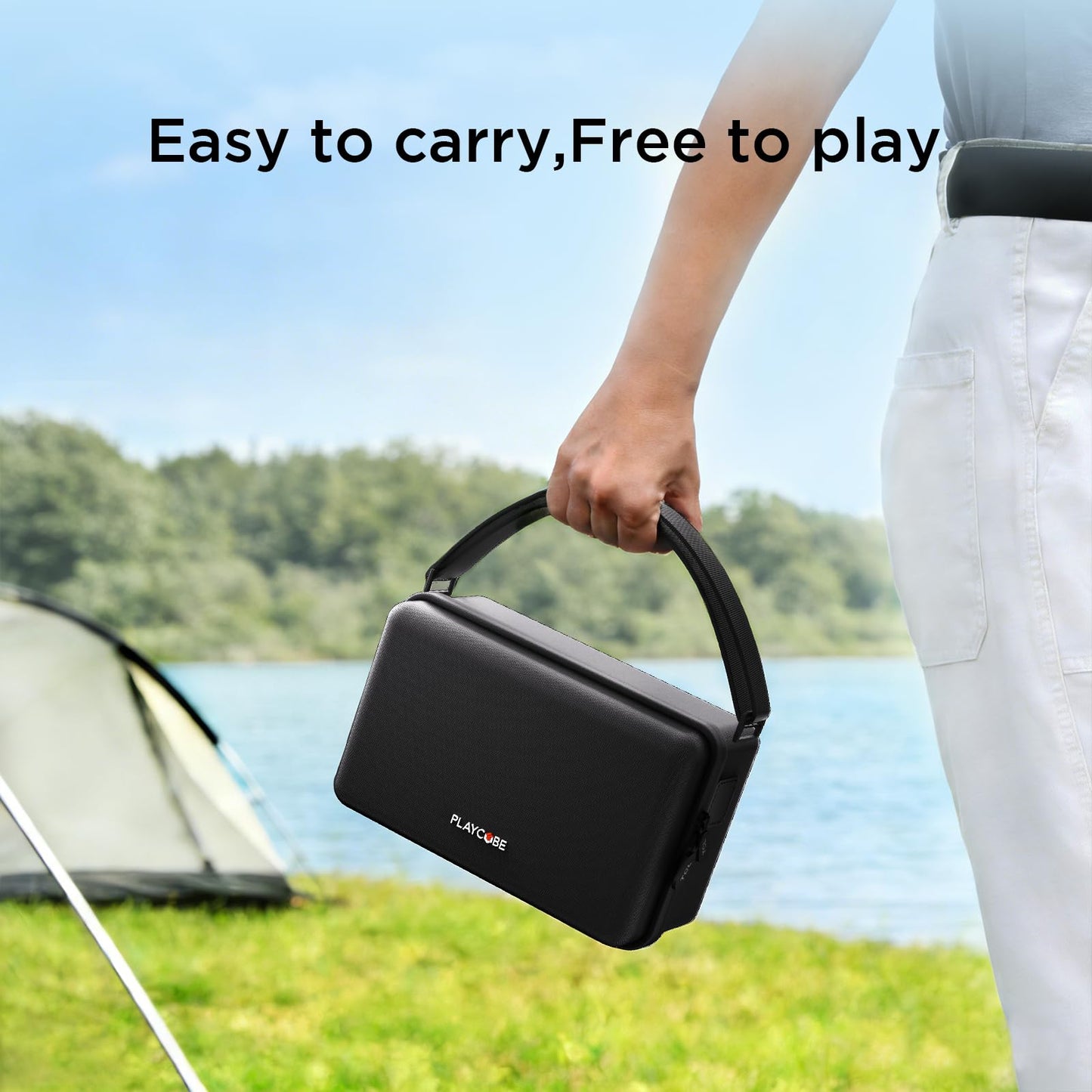 TCL Playcube Official All-in-One Travel Case, Customized for Playcube DLP Movie Projector, Adapter, Remote Control, Cables, Waterproof and Protective.