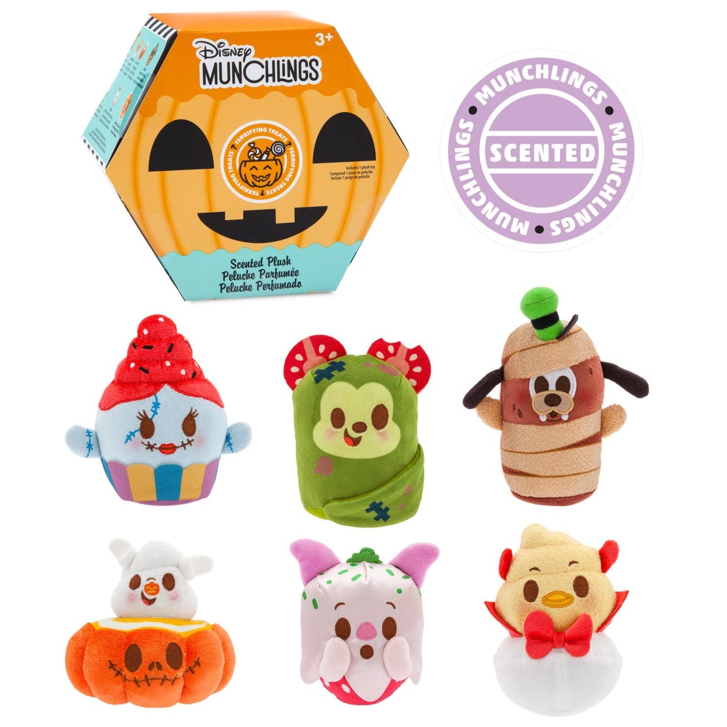 Disney Munchlings Terrifying Treats Collection - Mystery Box - Plush Toys | Scented - Detailed Micro Plush Sculpting, Embroidered Features, Soft