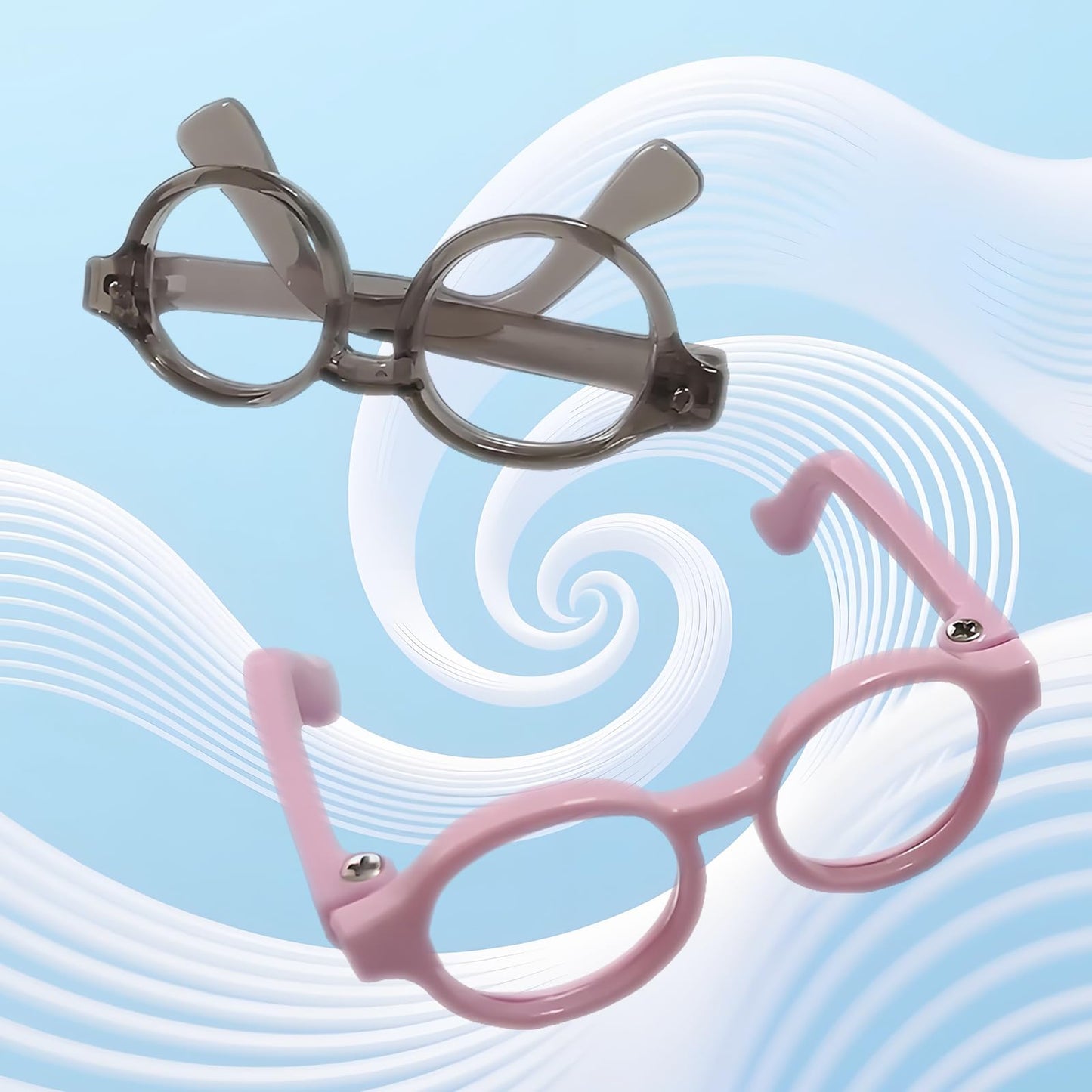 11 Pcs Doll Glasses, 11 Colors Plastic Eyeglasses Accessories for Dolls of 4.13 Inch Figure