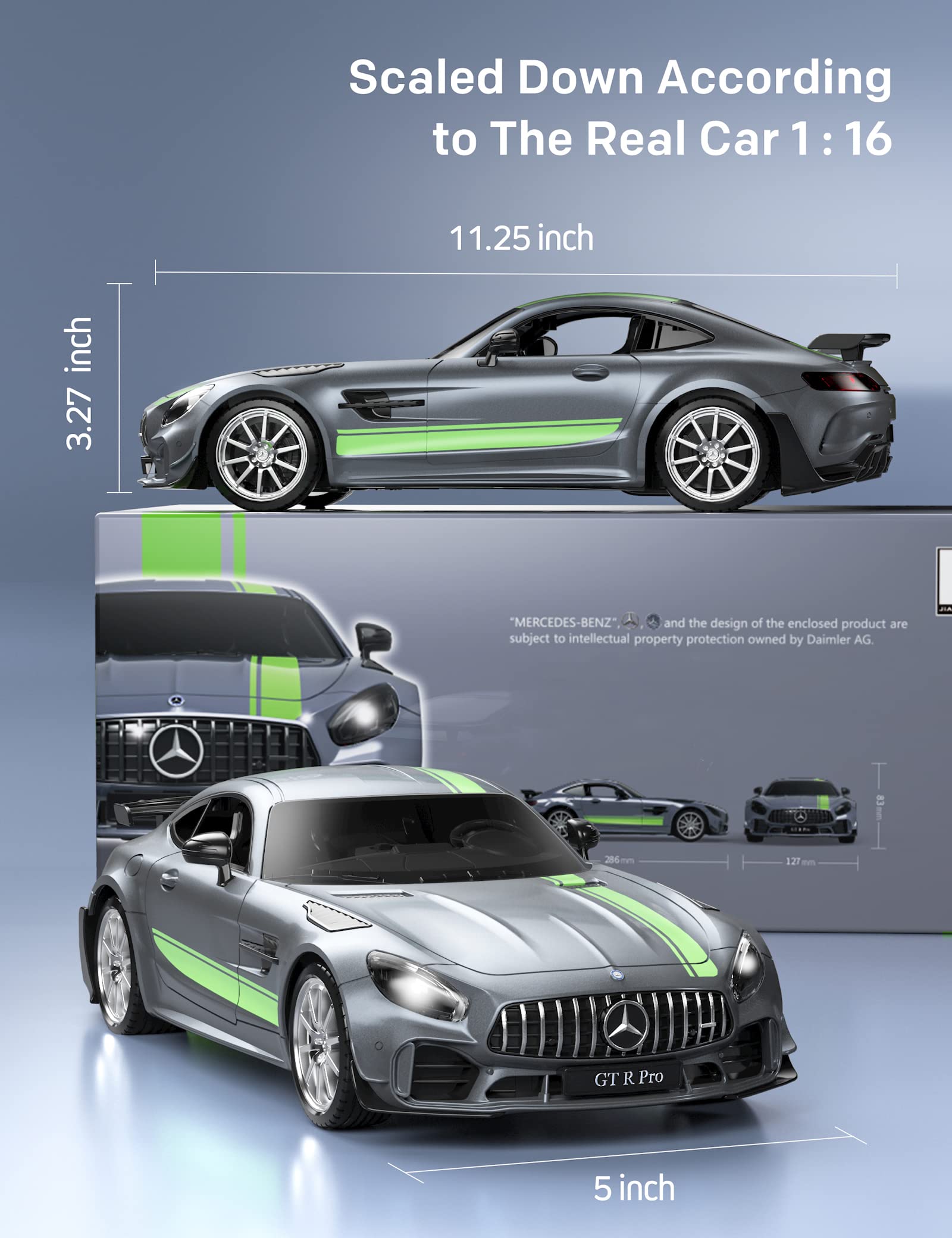 MIEBELY 1/16 Licensed Mercedes Benz GT R ProRc Cars for Kids Adults