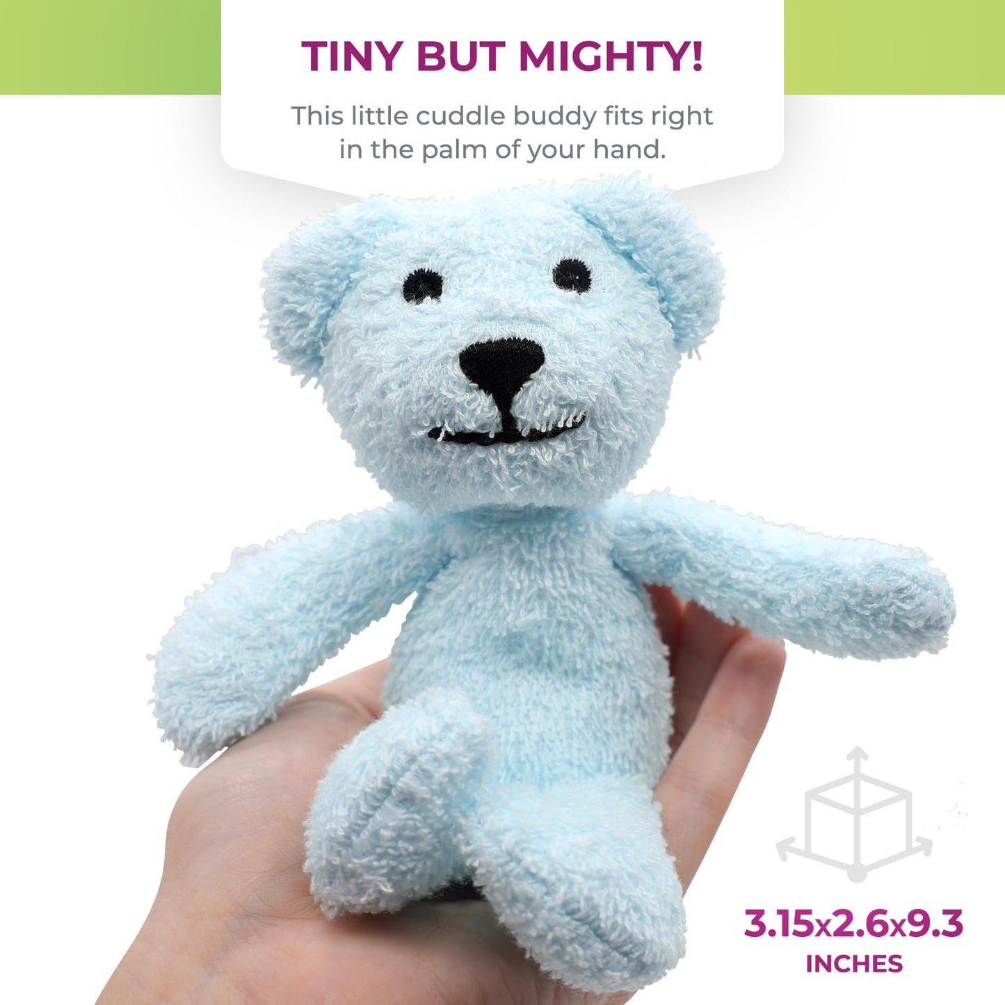 Thermal-Aid Zoo Mini - (Buckley the Blue Bear) - Mold-Resistant, Washable Hot & Cold Pack for Kids - Heating and Cooling Pad with Natural Corn Filling