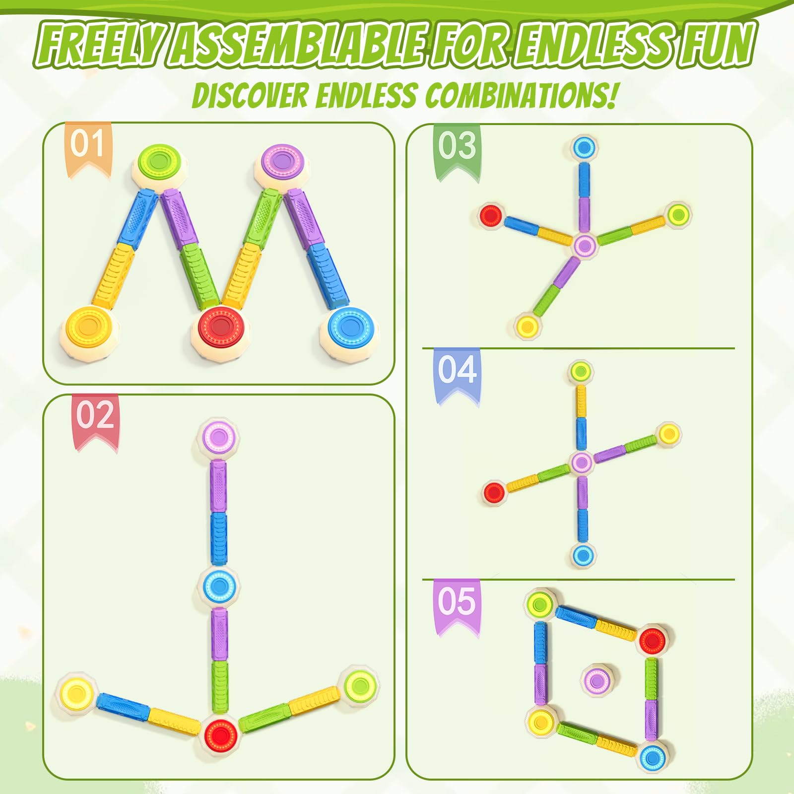 HYES Light Up Stepping Stones & Balance Beams for Kids Ages 3-5