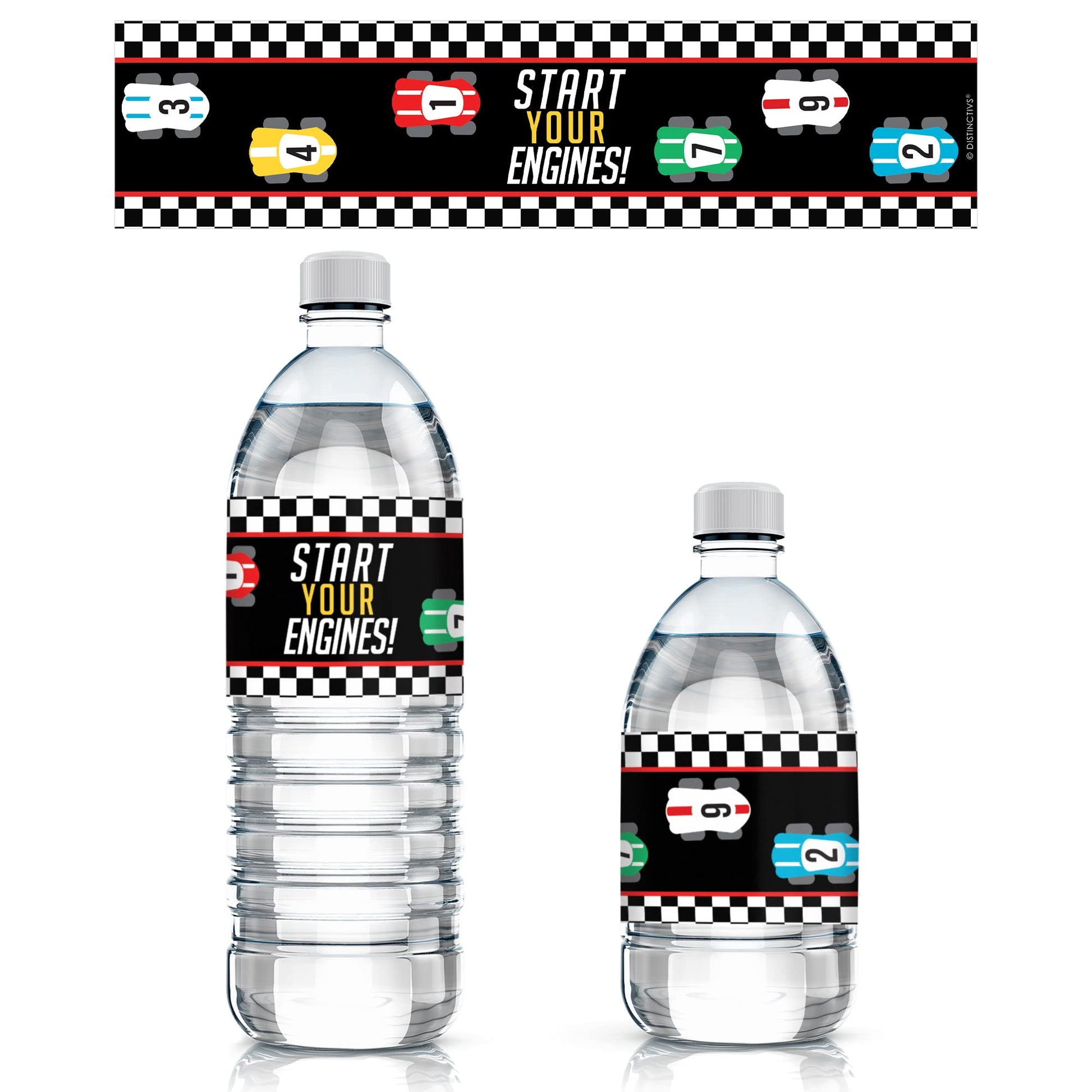 Race Car Birthday Water Bottle Labels, 20 Count