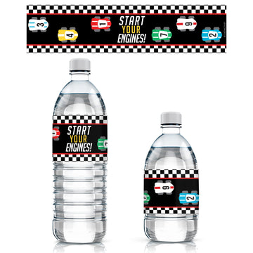 Race Car Birthday Water Bottle Labels, 20 Count