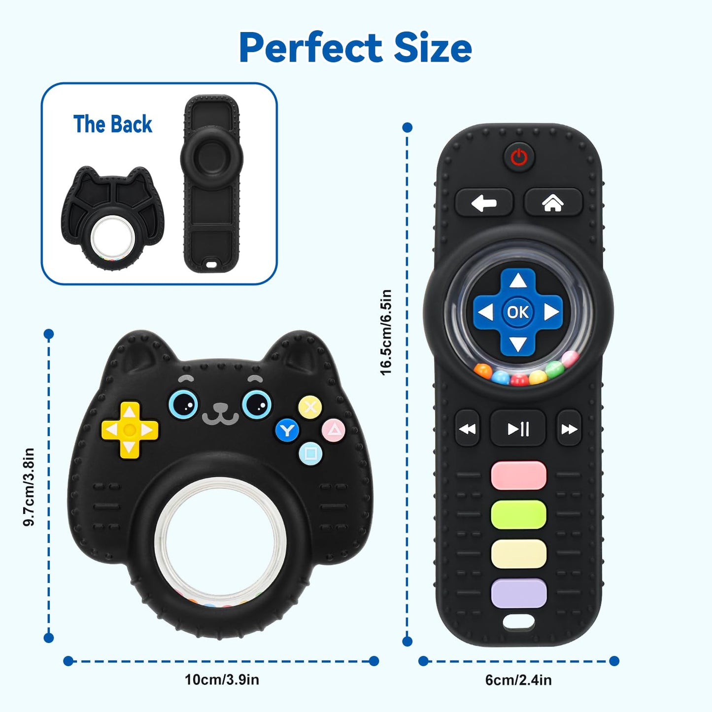 Suhunide Baby Rattles Teething Toys for Babies 3-6 Months - Remote Design.
