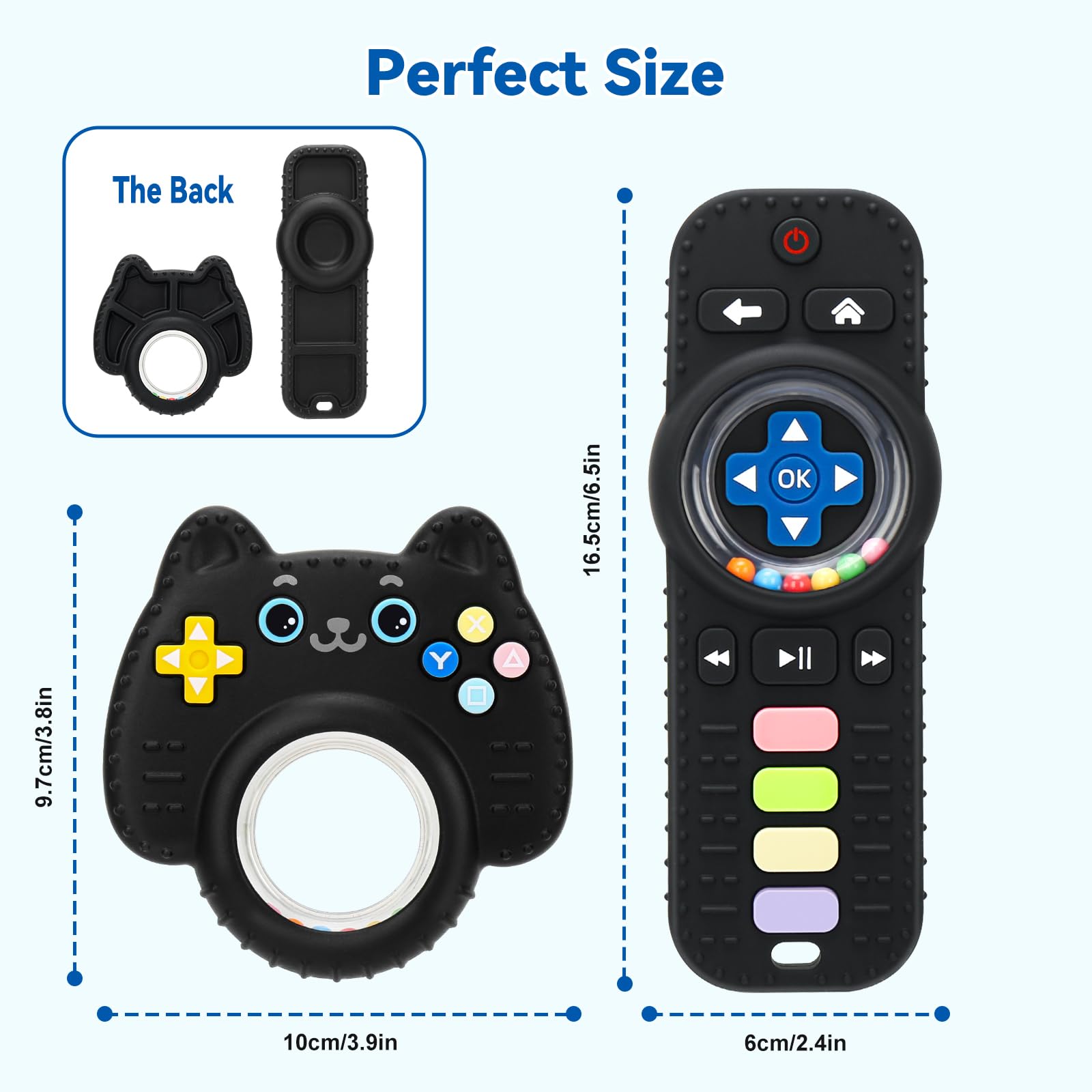 Suhunide Baby Rattles Teething Toys for Babies 3-6 Months - Remote Design.