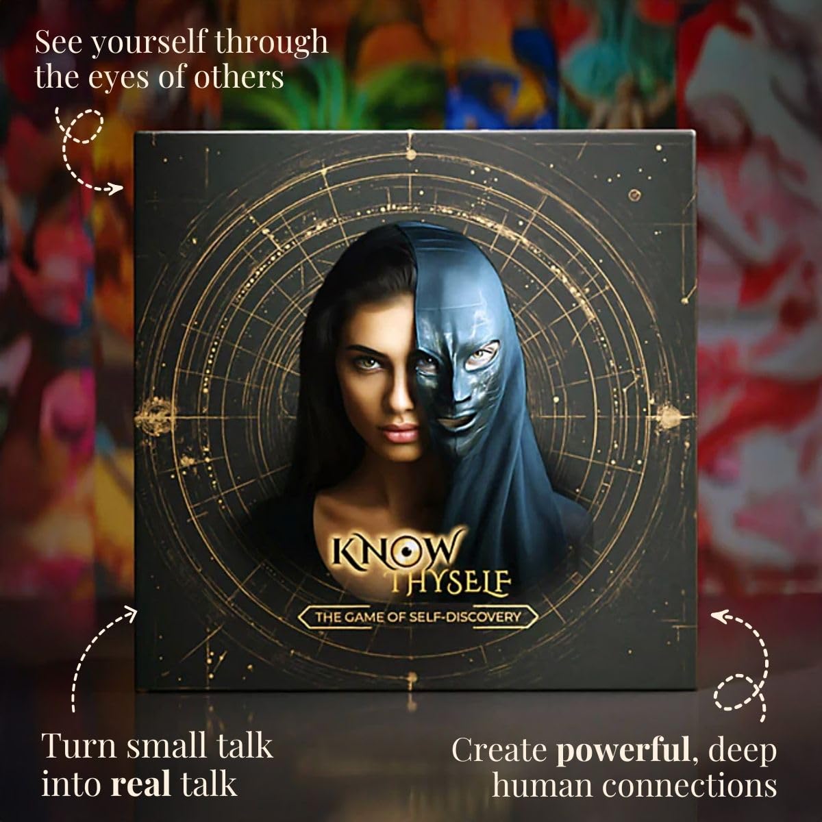 KNOW THYSELF - Go Deeper Card Game - Deep Questions, Self-Discovery, Get to Know You, Games for Friends & Couples (2-4 Players), Meaningful