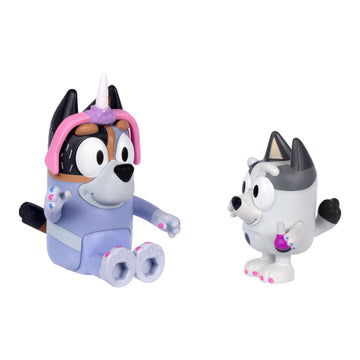 Bluey Stumpfest Figure 2-Pack, Stripe and Muffin, 2.5-Inch