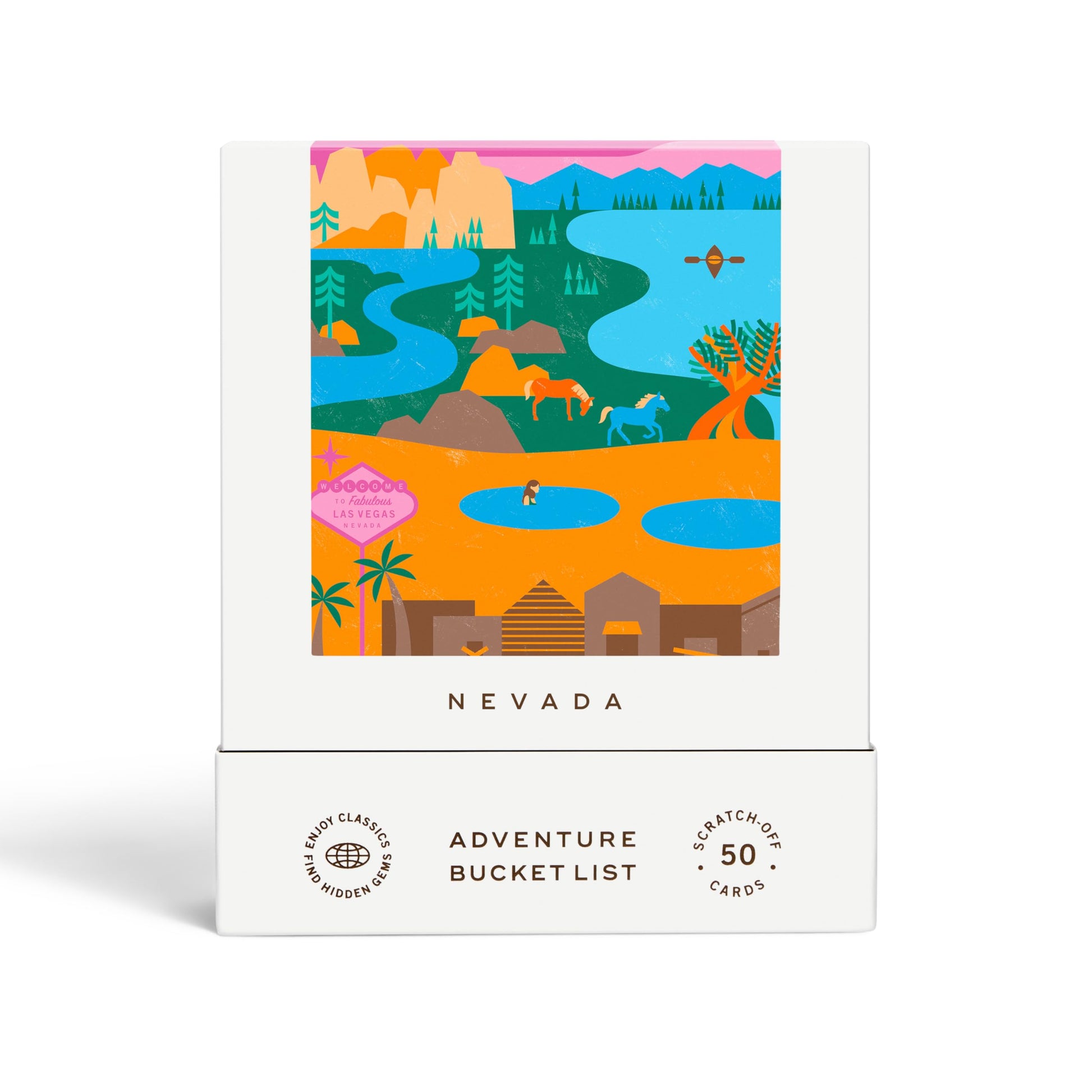 Nevada Adventure Bucket List - 50 Scratch-Off Cards for Outdoor Activities, Tourist Attractions, and Road Trips - Reach International Outfitters Guide