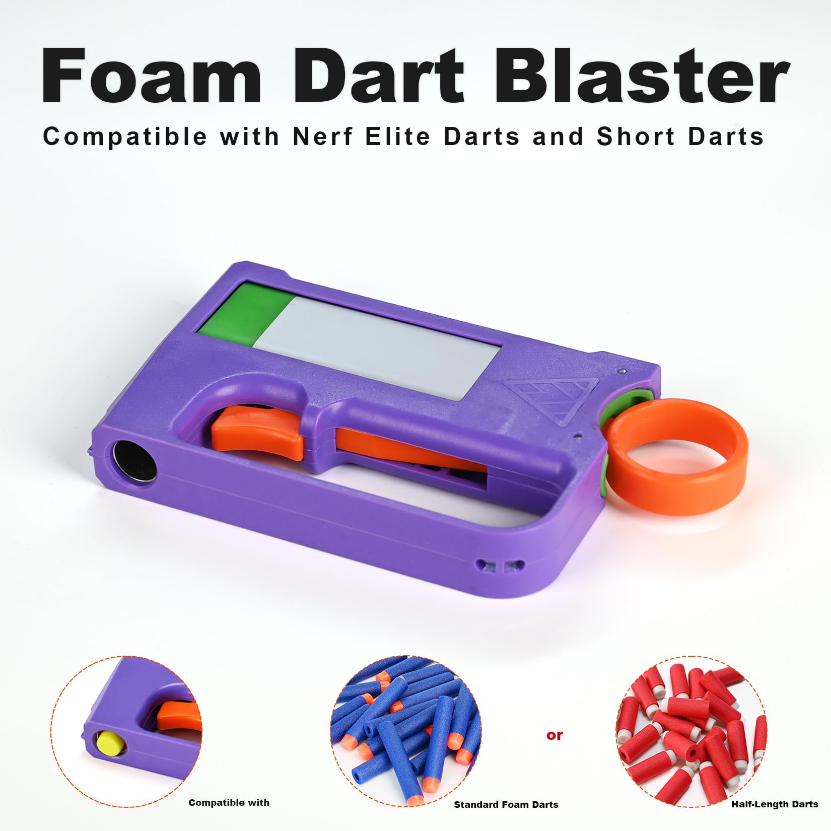 Lififun Short Dart Blaster, Hamster 120FPS Stealth Compatible with Nerf Darts Toy Gun with Metal Barrel Includes 20 Darts for Adults Outdoor Games