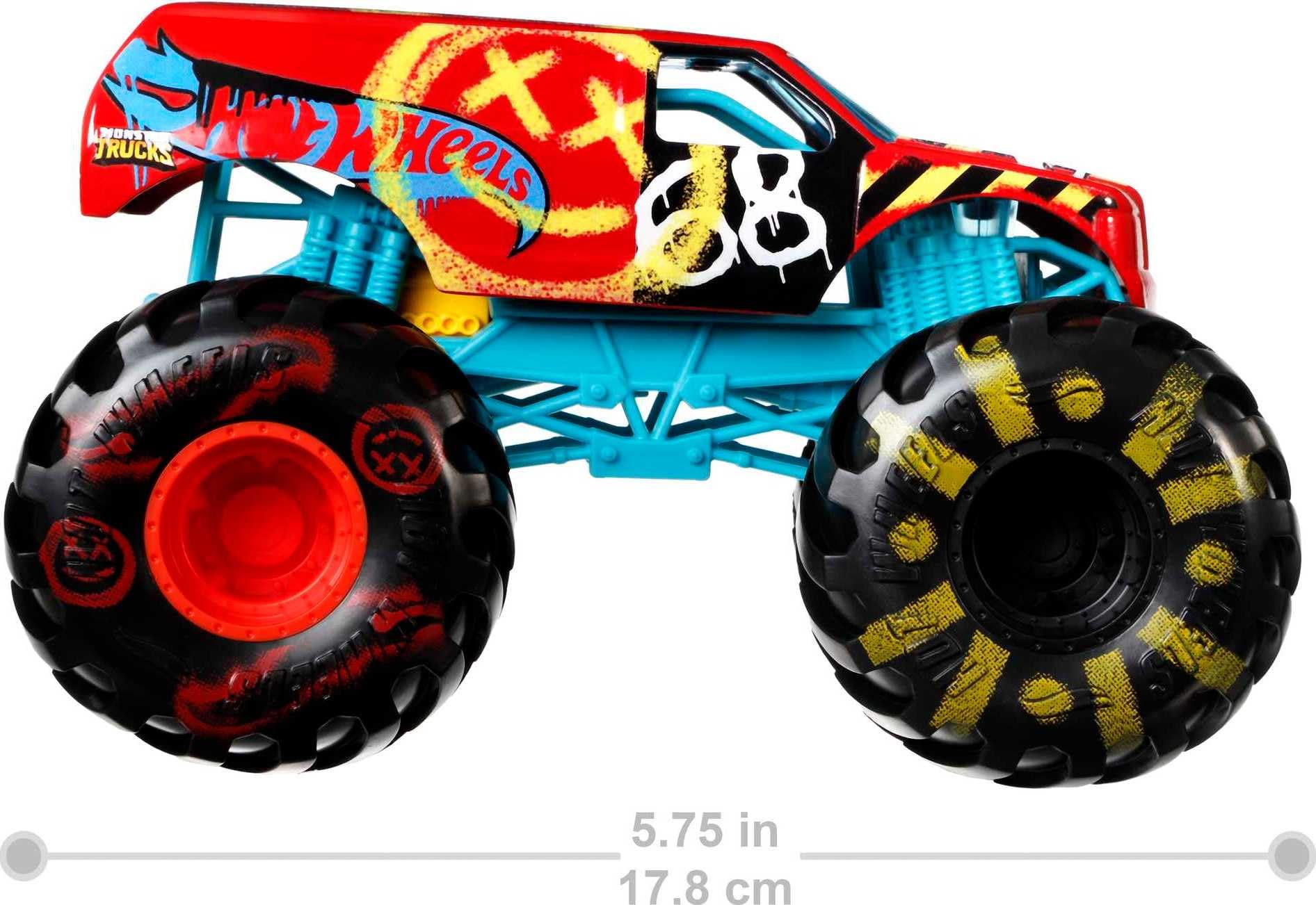 Hot Wheels Monster Truck 1:24 Scale Demo Derby Vehicle with Giant Wheels for Kids Age 3 to 8 Years Old Great Gift Toy Trucks Large Scale