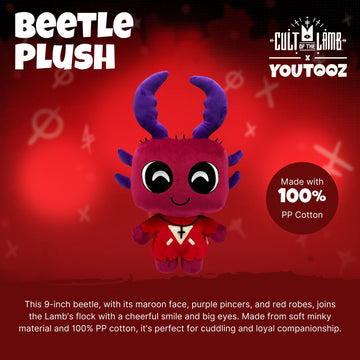 Youtooz Beetle Plush 9 inch Cult of the Lamb, Collectible Stuffed Beetle 9 inch Plush from Cult of the Lamb Collection