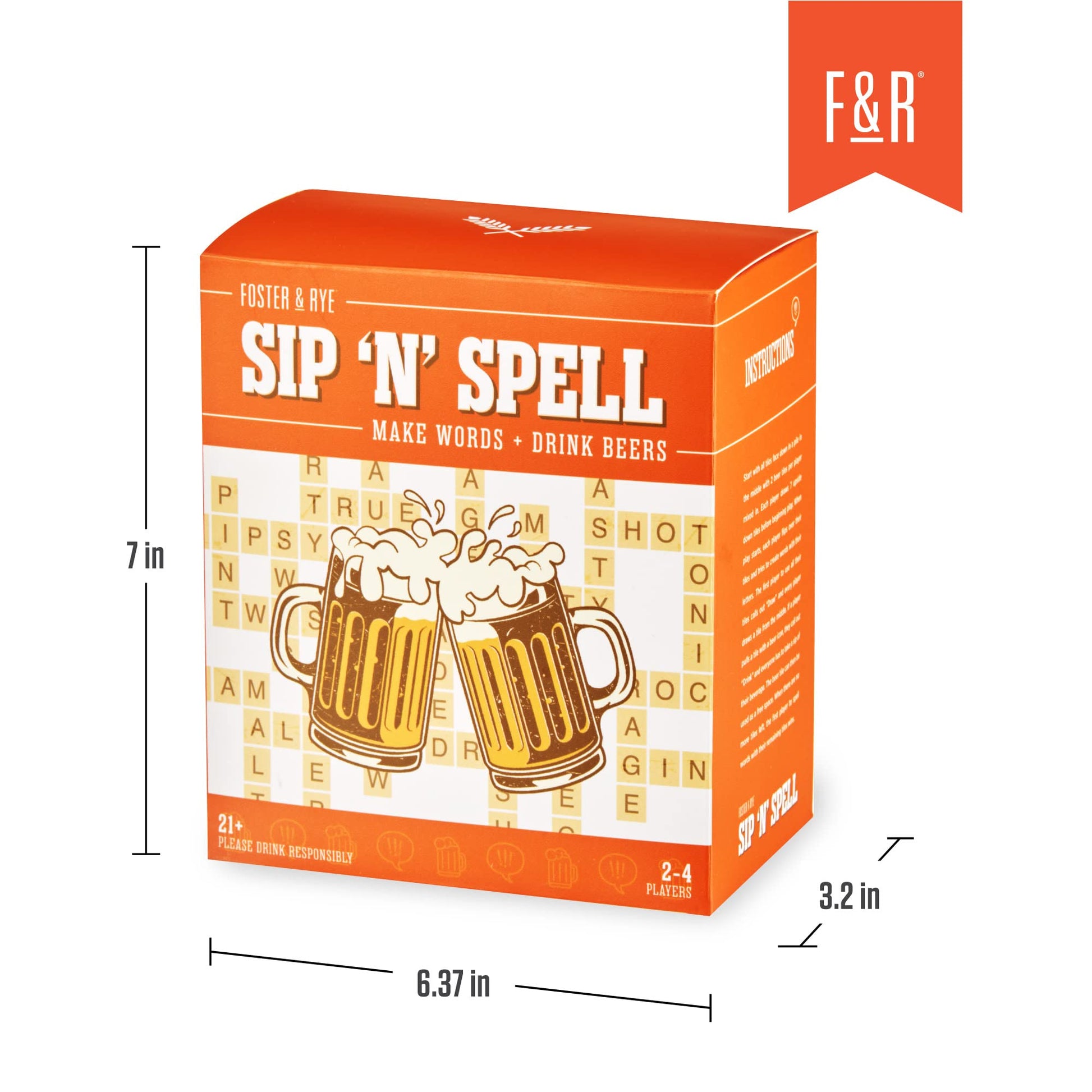 Foster & Rye Sip N Spell for Game Nights, Travel, Camping, Bachelorette Party Drinking Games, Board Games for Adults, Word Tile Spelling Game for 2-5