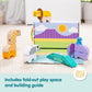 Melissa & Doug Blockables™ Safari Snap and Play, Mix and Match Connectable Wooden Building Blocks Play Set Toy for Preschool Boys and Girls (34 Pcs)