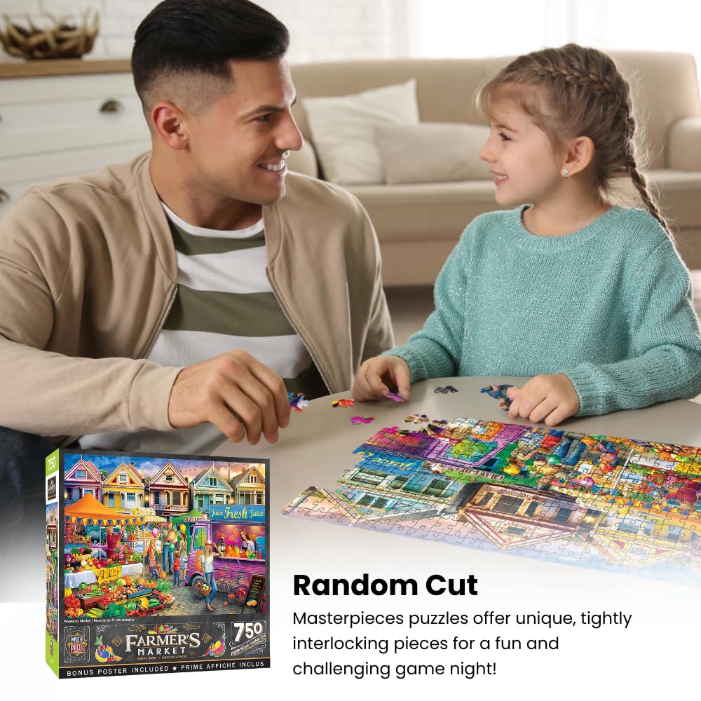 MasterPieces 750 Piece Jigsaw Puzzle for Adults, Family, Or Youth - Weekend Market - 18"x24"