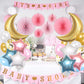 34 PCS Twinkle Little Star Baby Shower Birthday Party Decoration,Moon and Star Mylar Balloons for Gender Reveal Party,Blue Pink White Gold Confetti