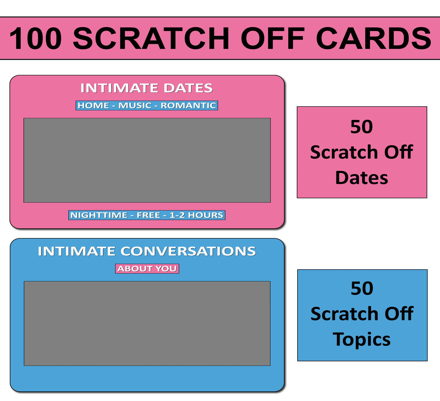 Intimate Dates - 100 Scratch Off Cards - Date Night Ideas for Couples. A Couples Gift That Brings Fun Activities to a Relationship for Boyfriend or
