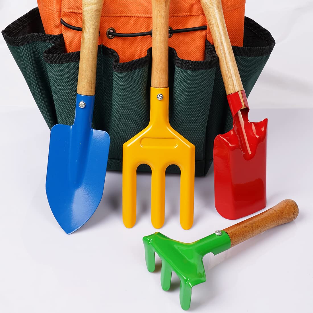Kidz Gardening Set -Real Metal Gardening Tools Kit for Childrenz Includes Sturdy Shovel,Rake,Fork,Trowel,Kidz Garden Kit with Sun