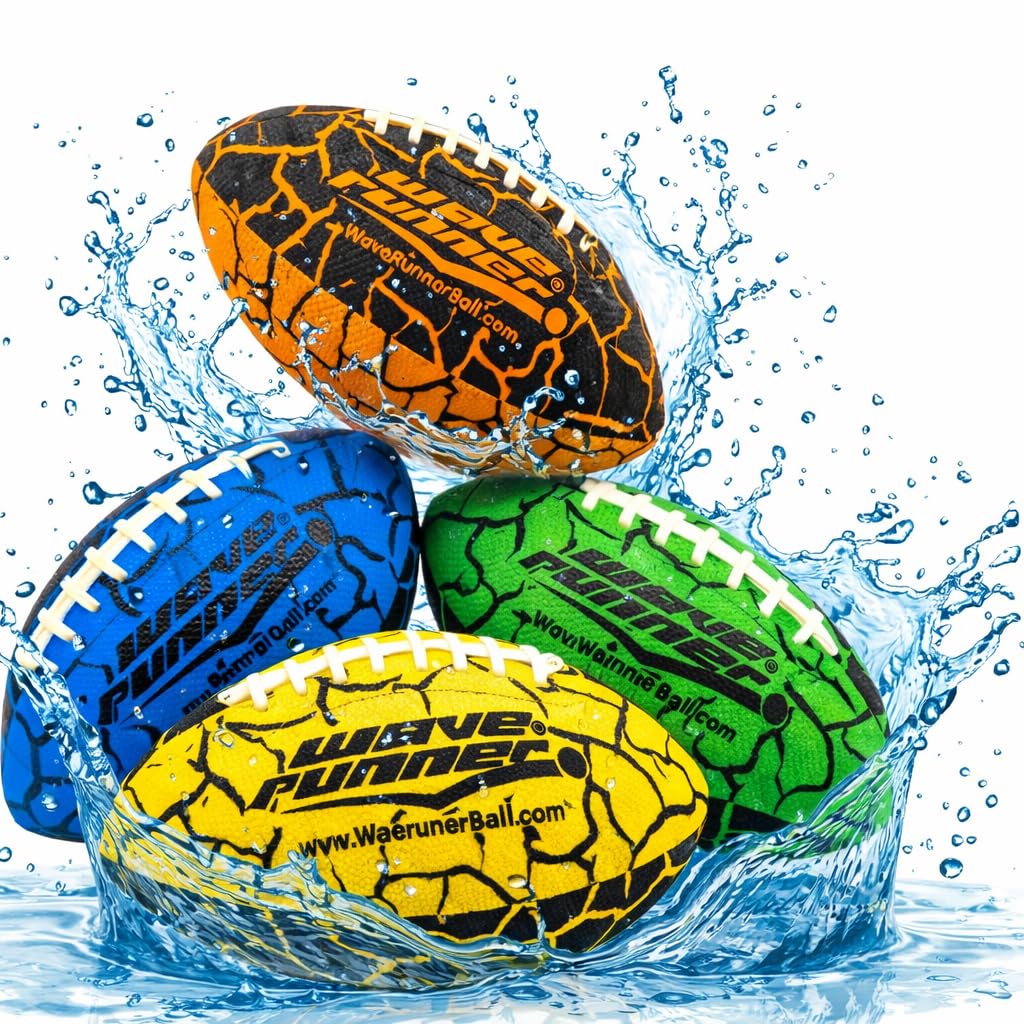 Wave Runner Water Football for Pool and Beach | Waterproof Football for Outdoor Games for Adults, Teens, and Kids - Lightweight Pool Toys, Easy Wet