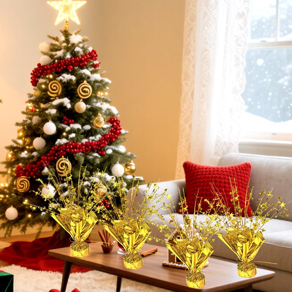 6Pcs Metallic Foil Spray Centerpiece Part Star Table Decoration Brust Table Centerpieces for Party,Birthday
