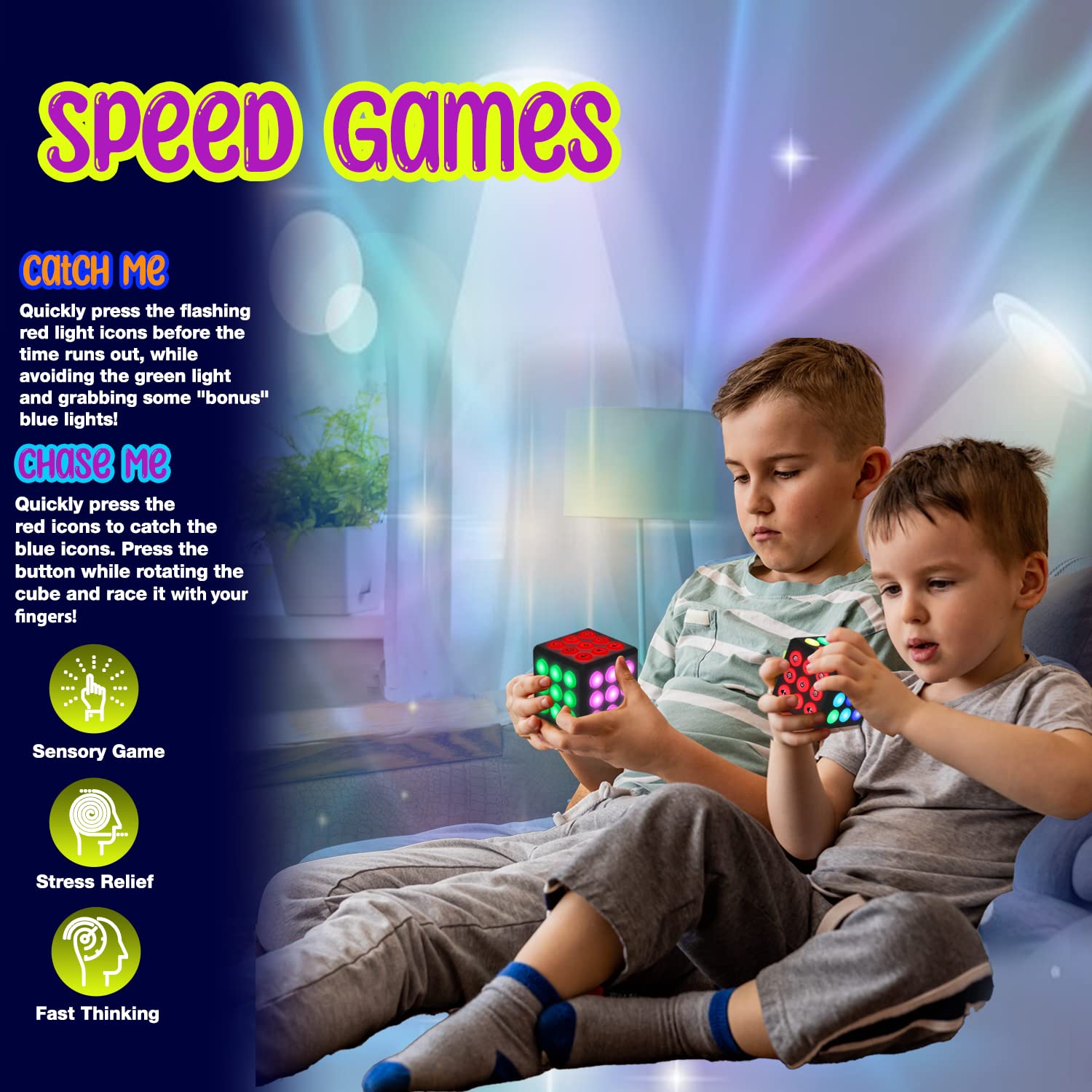 PlayRoute Electronic Brain & Memory Game Cube - Fun Toy Gift Ideas for Ages 6-12+ Year Old Boy & Girl - Cool Toys for Boys and Girls - Handheld Games