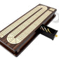House of Cribbage - Continuous Cribbage Board Inlaid 4 Tracks Rosewood/Maple with Sliding Lids and Drawer