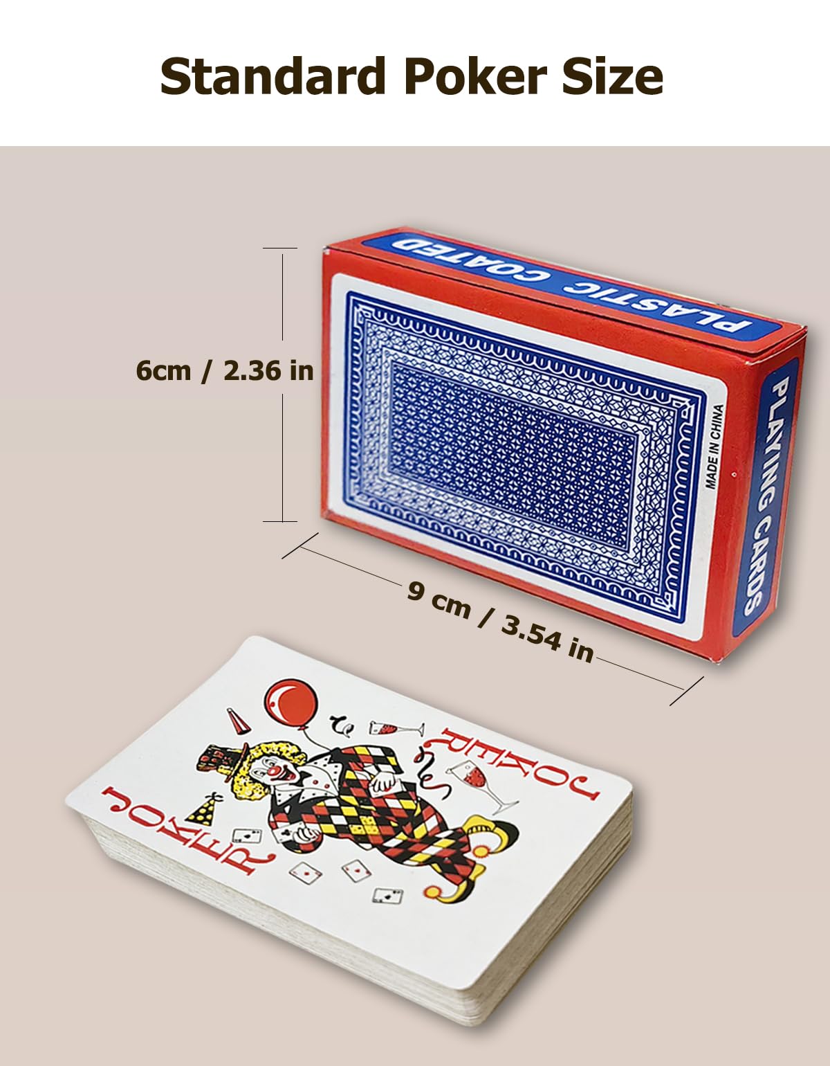 LEQBO 2 Deck of Classic Playing Cards, Themed Design, Durable & Smooth for Poker, Blackjack, and All Card Games for Family Party Table Game (1 Red