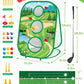 haoetcw 4-in-1 Kids Sticky Golf Games Set with Club, Golf Putting Practice Mat,3-Sided Golf Chipping Net, Multiple Game Modes, Golf Cornhole Board Set