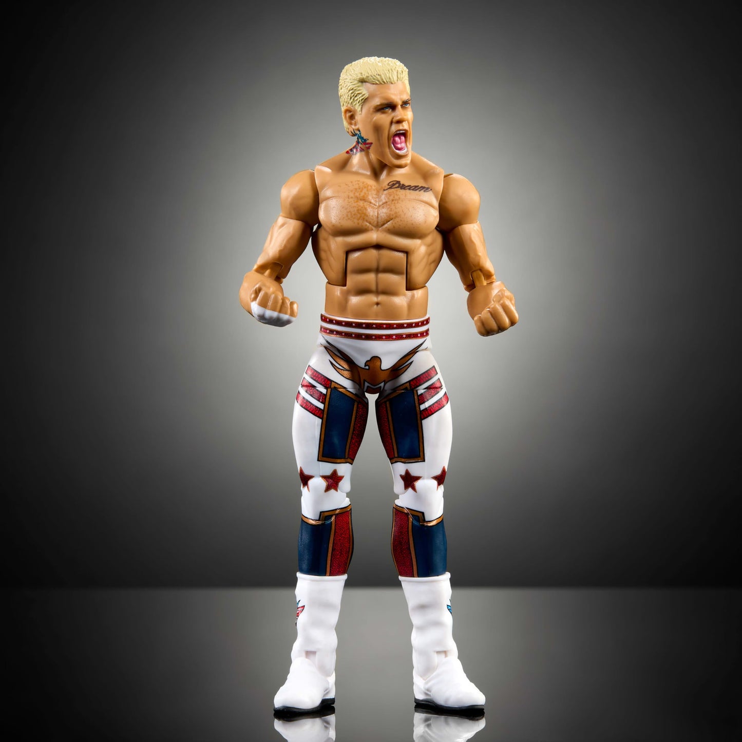 Mattel WWE Elite Action Figure & Accessories, 6-inch Collectible Cody Rhodes with 25 Articulation Points, Life-Like Look & Swappable Hands