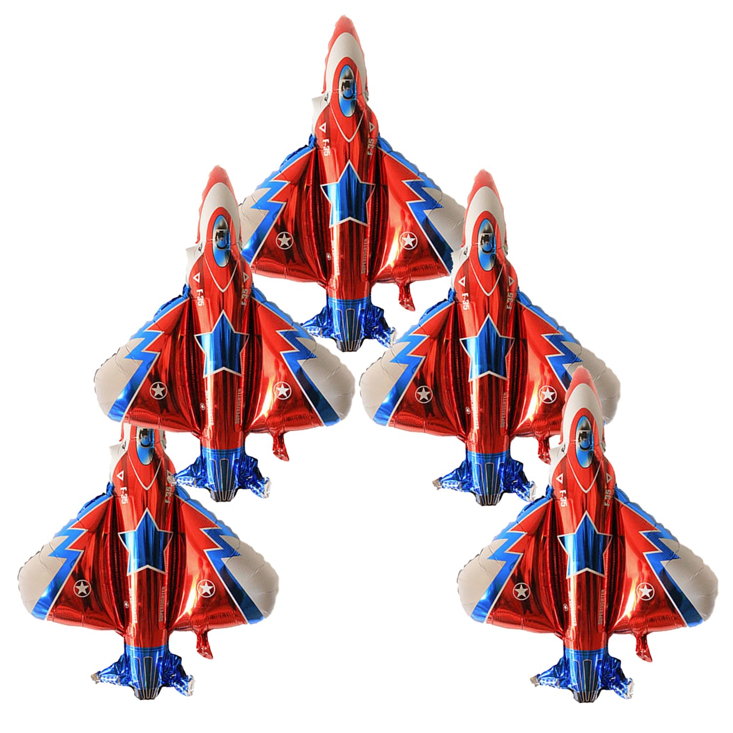5PCS Airplane Foil Balloons Fighter Jet Airplane Ballons Airplane Shaped for Baby Shower Kids' Boys Birthday Party Supplies Decorations
