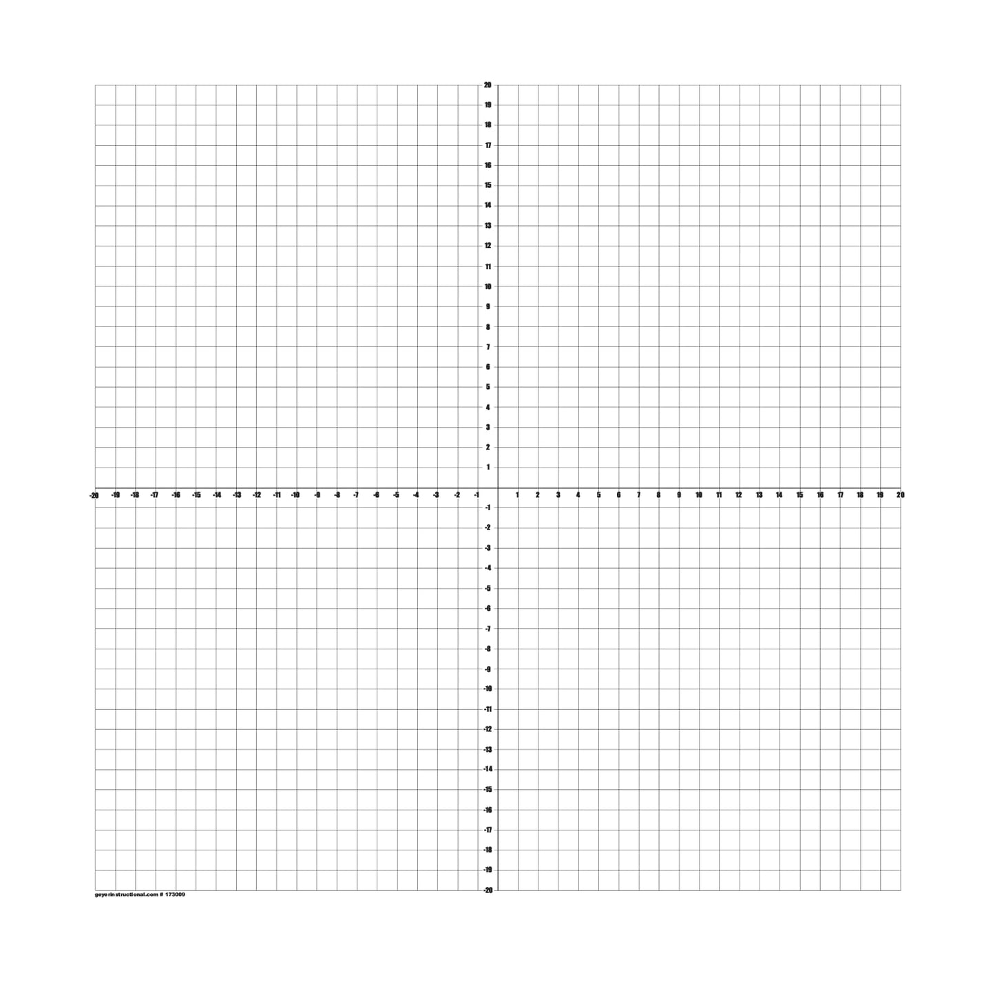 1" Square, Numbered XY Axis Large 3.5'x3.5' Dry-Erase Magnet