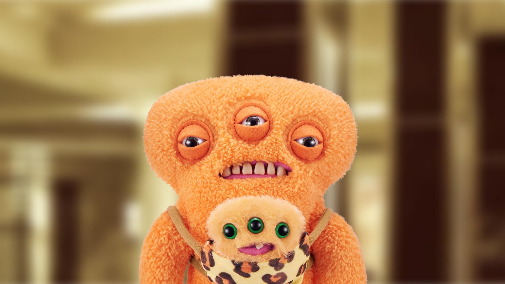 Fuggler Mini Rascals 9-inch Assortment Series 1 (Double Trouble) (Alien (Orange - Teddy) by ZURU, Funny Ugly Monster Plush Toy