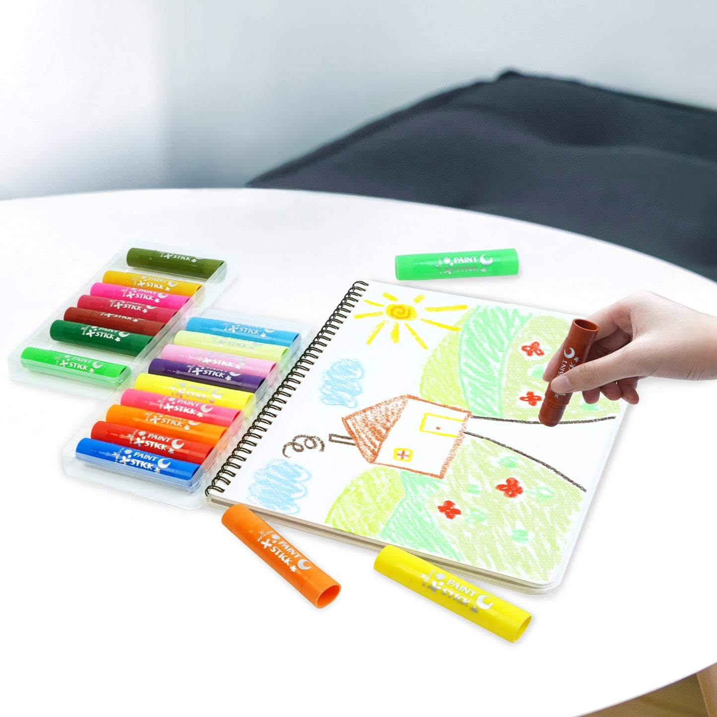 Tempera Paint Sticks,36 Vibrant Colors Washable Paint Sticks For Kids, Quick Drying, Non-Toxic, Suitable for Paper, Wood, Canvas, and Fabric