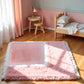 Pink Square Carpet, Miniature Fluffy Rug, Lightweight Dollhouse Decor for 1/12 Scale