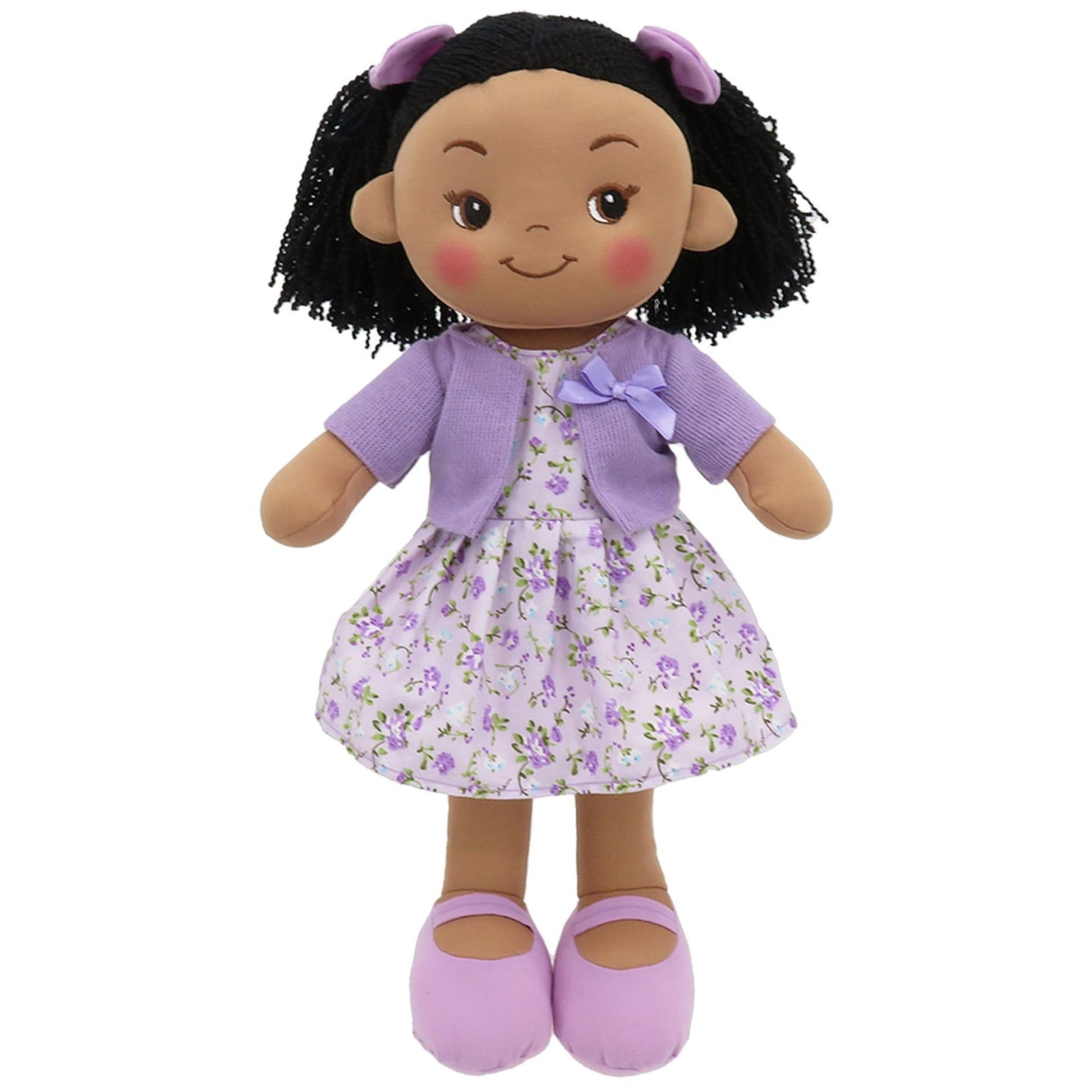 Linzy Toys 16 Inch Purple Hailey Soft Plush Rag Doll for Girls - Adorable Stuffed Sleeping Cuddle Buddy for Toddlers, Infants, Babies - Cute Hug Doll