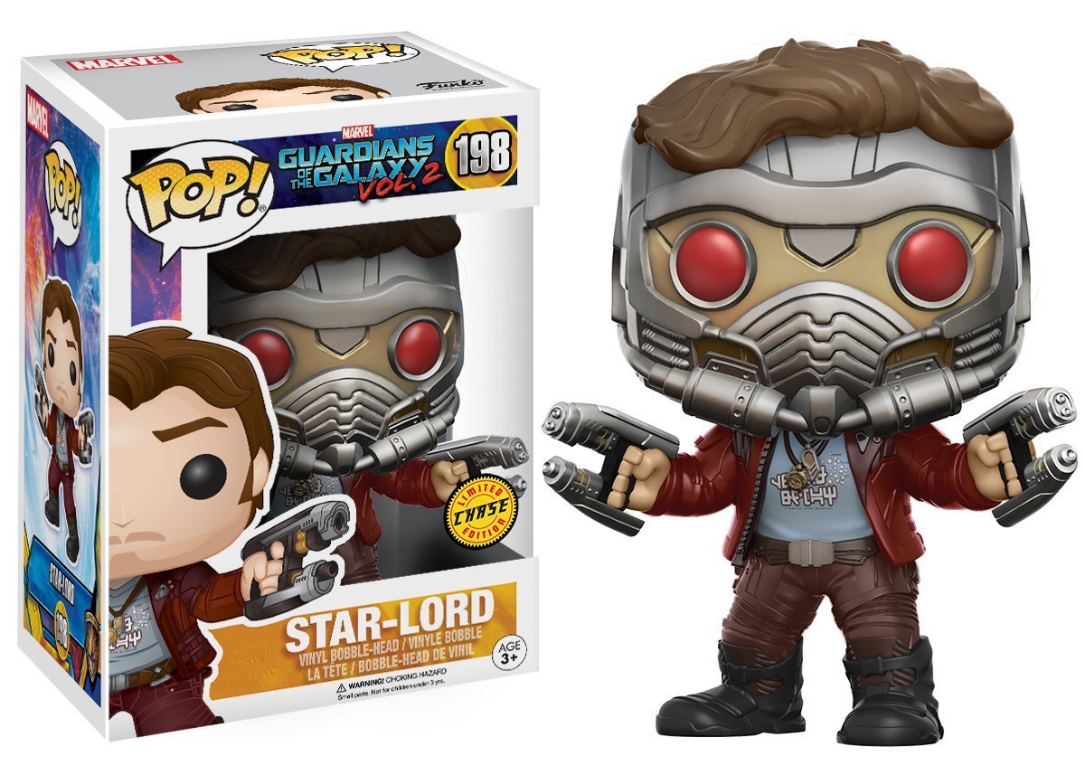 Funko Pop Marvel: Guardians of The Galaxy Vol. 2 - Star Lord Chase Variant Limited Edition Vinyl Figure (Bundled with Pop Box Protector Case)