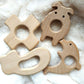 10pcs Natural Wooden Cross Montessori Toy Pendant Pure Natural Beech Wood Animal Plus Shape for Handmade Necklace/Bracelet Accessory (Cross 10pcs)