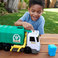 Matchbox 15-inch Recycling Truck, Lights & Sounds, Toy Cards for Kids Made from 80% ISCC-Certified Plastic
