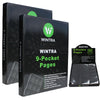 WINTRA 1800 Pockets Trading Card Pages, 9-Pocket Side-Loading Card Sleeves Protectors, Sports Card Collector Album Sheets for Ring Binder(100