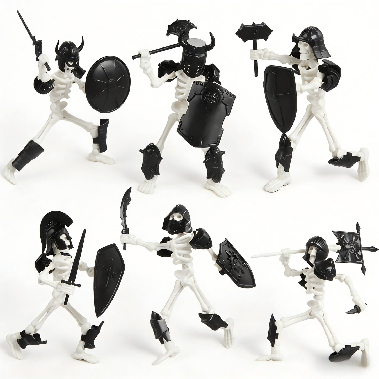 FortiTrust 6 Pack T13 Action Figure Set, Skeleton Action Figure Mini Skeletons for Halloween Decorations Dummy 13, Titan 13, Skeleton Toy