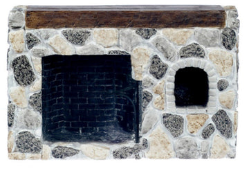 Dollhouse Miniature Fieldstone Walk-in Fireplace