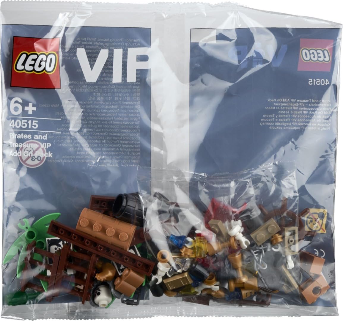 LEGO Pirates and Treasure VIP Addon Pack 40515 - Includes Shark, Skeletons, and Treasure Chest Ages 6+ (103 Pieces)