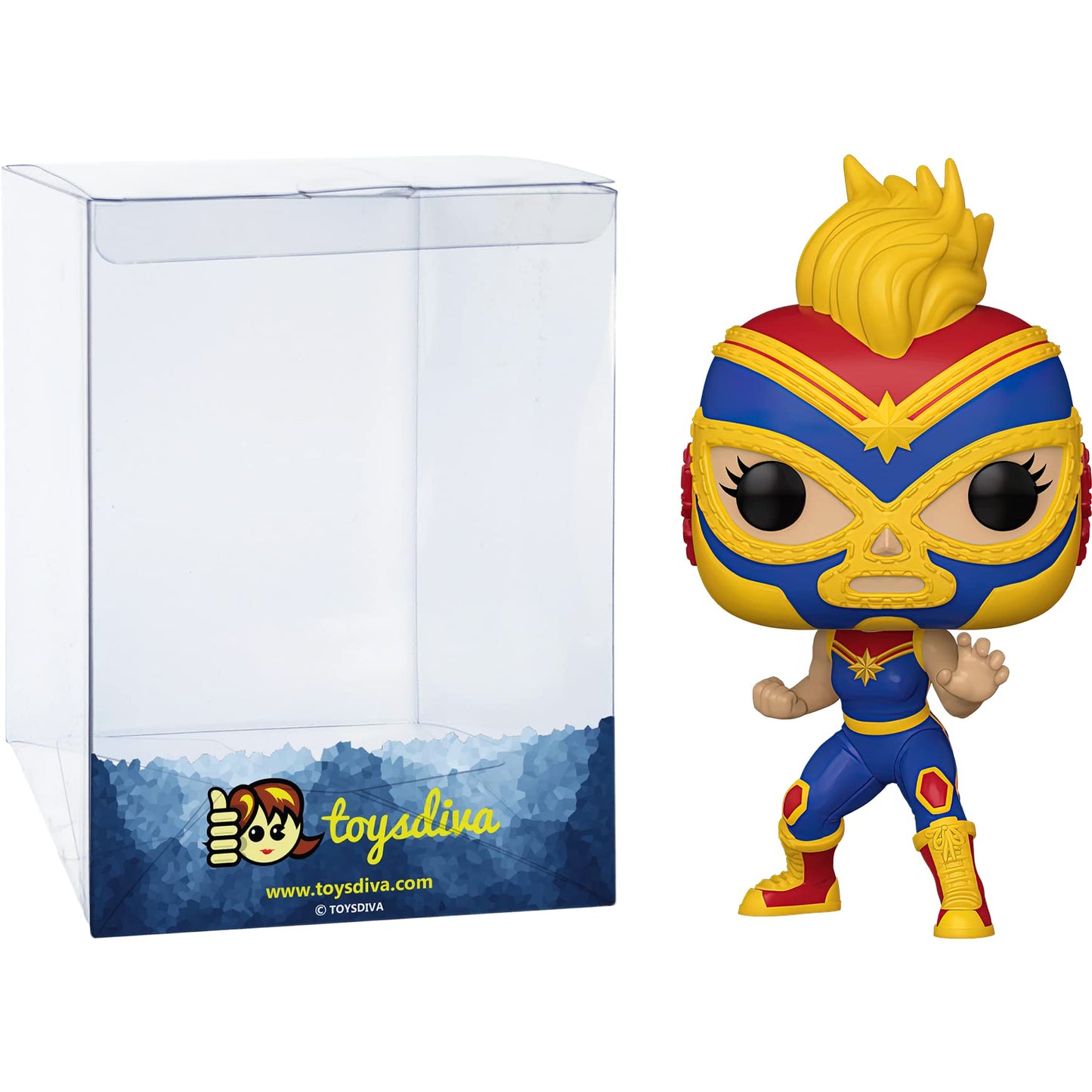 Funko La Estrella Cósmica (Captain M a r v e l ): P o p ! Vinyl Figurine Bundle with 1 Compatible 'ToysDiva' Graphic Protector (710-53872 - B)