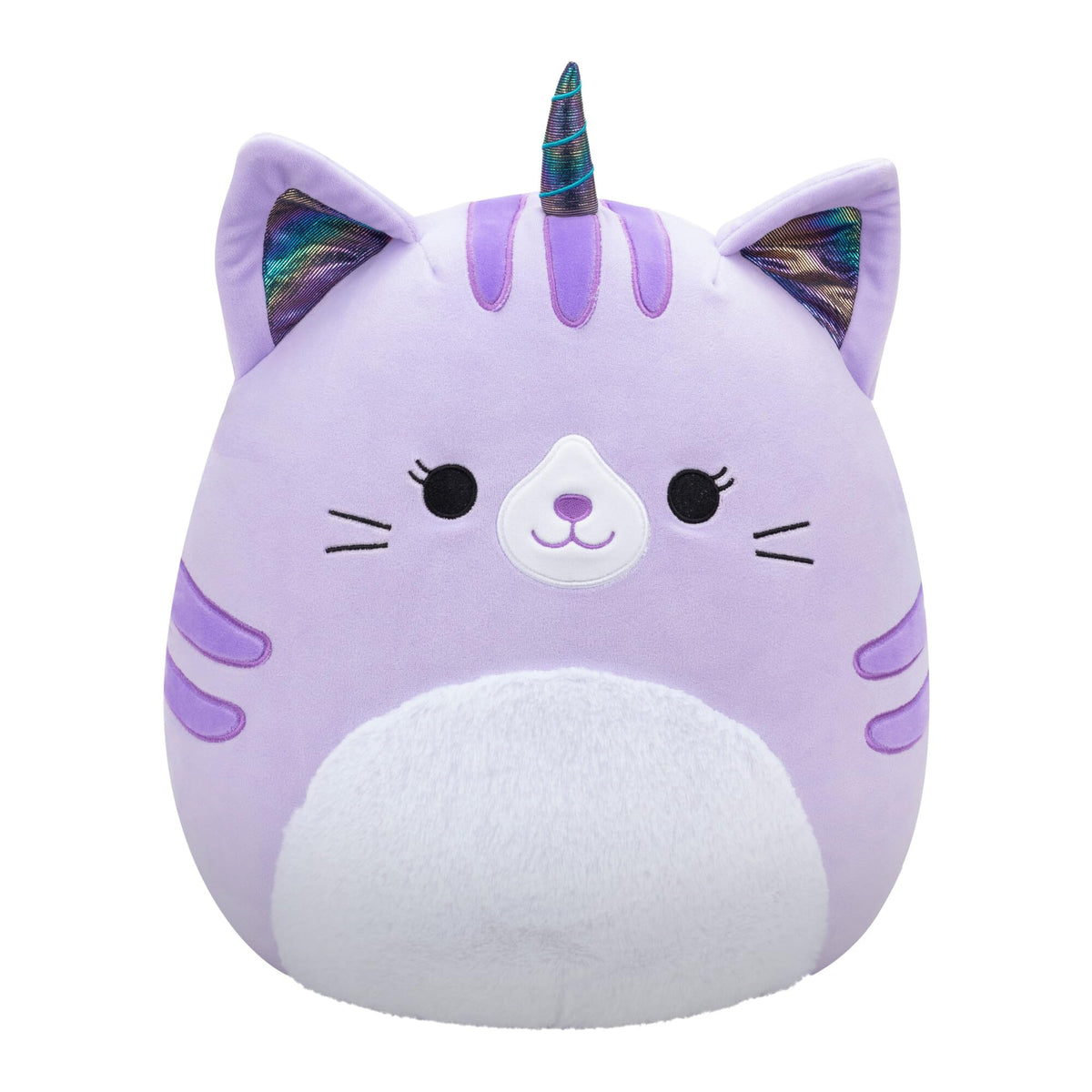Squishmallows Original 14-Inch Analea Purple Tabby Caticorn with Fuzzy White Belly - Official Jazwares Large Plush