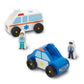 Melissa & Doug Emergency Vehicle Wooden Play Set with 4 Vehicles, 4 Play Figures